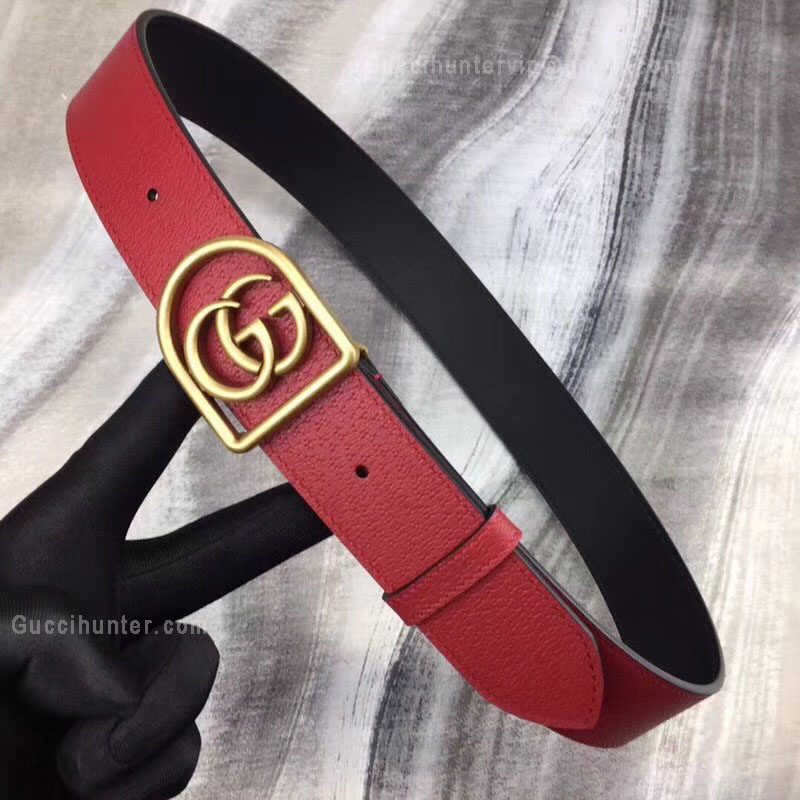 Gucci Leather Black Belt With Framed Double G 35mm
